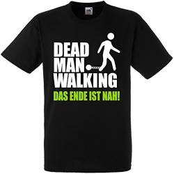 Herren T-Shirt für den Junggesellenabschied mit Motiv Dead Man Walking das Ende ist nah! (Männer/Bräutigam) in schwarz, Größe XL von Shirtoo