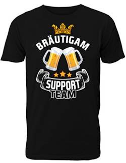 T-Shirt Junggesellenabschied Männer: Bräutigam Support Team für die Freunde des Bräutigams von Shirtoo