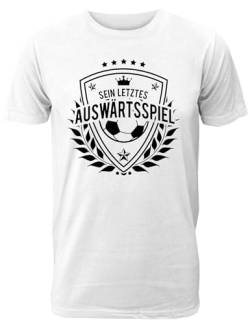 T-Shirt Junggesellenabschied Männer: Sein letztes Auswärtsspiel für das JGA Team des Bräutigams - Herren T-Shirt von Shirtoo