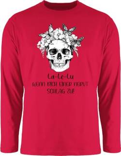 Langarmshirt Herren Langarm Shirt - Statement - La Le Lu wenn Dich einer nervt Schlag zu Totenkopf Skull Kollegen Kolleginnen Geschenk - 3XL - Rot - Statements la-le-lu bctu005 sprüche von Shirtracer