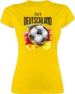 Shirt Damen - Fußball EM WM - Deutschland 2024 Germany - XL - Gelb - Fussball Frauen Europameisterschaft t shirts zur tshirt 2024em soccer cup 24 Tshirts Sommer fussballtrikot fußball-Fanartikel von Shirtracer