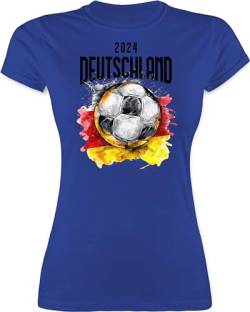 Shirt Damen - Fußball EM WM - Deutschland 2024 Germany - S - Royalblau - Frauen t-shirt Fussball fußballtrikot Frau fußballer tshirt mädchen fußballtrikots fussballtrikot fußball-Fanartikel von Shirtracer