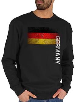 Sweater Pullover Sweatshirt Herren Damen - Fußball EM WM - Deutschland Flagge Adler Germany - XL - Schwarz - Fussball Europameisterschaft europa 2024 fu Ball Fanartikel w m zur Frauen 24 von Shirtracer