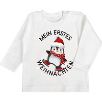 Shirtracer T-Shirt Mein erstes Weihnachten mit Pinguin - schwarz Weihnachten Kleidung Baby von Shirtracer