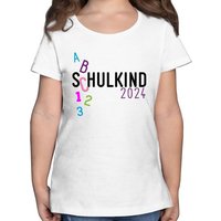 Shirtracer T-Shirt Schulkind 2024 ABC rosa Einschulung Mädchen von Shirtracer