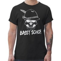 Shirtracer T-Shirt Totenkopf Basst scho! Mode für Oktoberfest Herren von Shirtracer