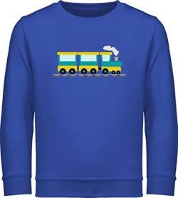 Shirtracer Sweatshirt Kinder Pullover für Jungen Mädchen - Traktor Bagger und Co. - Eisenbahn - 116 (5/6 Jahre) - Royalblau - lokomotive Junge Fahrzeuge Zug Kind Pulli flugzeugen züge reitpullover von Shirtracer