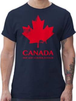 T-Shirt Herren - Länder Fahnen und Flaggen - Canada Not just Colder Cooler - Souvenir Geschenk - XL - Navy Blau - kanadier Shirt Kanada t-Shirts kanadische Flagge Shirts Logo Tshirts Tshirt männer von Shirtracer