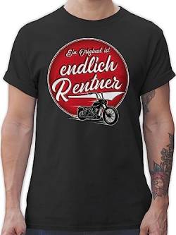 T-Shirt Herren - Rente - EIN Original ist endlich Rentner - XL - Schwarz - sprüche zum renteneintritt männer Tshirt für pensionäre Shirt abschiedsgeschenk an kollegen t Abschied Kollege Herren, von Shirtracer