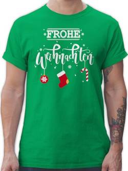 T-Shirt Herren - Weihnachten Geschenke Christmas Bekleidung - Frohe Weihnachten Lettering - XL - Grün - Weihnachts Outfit Shirts männer weihnachtsartikel Shirt x Mas t weinacht Tshirt - L190 von Shirtracer