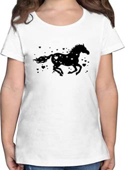 T-Shirt Mädchen - Pferde Reiten Laufendes Pferd - 152 (12/13 Jahre) - Weiß - Reiterin geschenk tshirt kinder für Maedchen mit pferdezubehör reitersachen mode pferdeliebhaberin Schrift über von Shirtracer