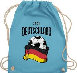 Turnbeutel Rucksack - Fußball EM WM - Taschen - Germany 2024 Deutschland - Unisize - Hellblau - fanartikel europameisterschaft fussball fu ball zur fan eu artikel 24 europa für euro tasche soccer von Shirtracer