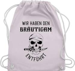 Turnbeutel Rucksack - JGA Junggesellenabschied Männer - Wir haben den Bräutigam entführt Piratenkopf - Unisize - Pastell Rosa - mann team 2024 crew poltern polter rucksäcke junggesellen turnsack von Shirtracer