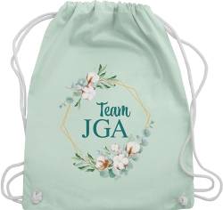 Turnbeutel Rucksack - Junggesellenabschied Frauen - Team JGA Team Braut Crew Bride - Unisize - Pastell Grün - polterer bags brautparty beutel bachelorette party accessories stoffrucksack jga. von Shirtracer