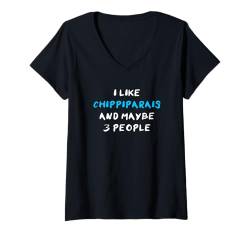 Damen I Like Chippiparais And Maybe 3 People Chippiparai T-Shirt mit V-Ausschnitt von Shirts & Geschenke für Hundebesitzer, Hundehalter