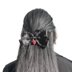 Haarspange, Schleife, Erdbeere, Balletcore, gerüschte Schleife, flache Clips, Balletcore-Haarnadel, Schleife, elegante Haarspange für Bündel, Schleife, Haarspangen für Damen von Shntig