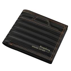 Herren PU Leder Vintage Kurze Geldbörse Kreditkartenetui Bifold Business Geldbörse, Schwarz von Shntig