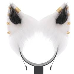 Plüsch-Füchs-Ohr-Stirnband mit Legierungsohr, Plüsch-Katzen-Stirnband für Anime-Themenversammlungen, Weihnachtsgeschenk für Mädchen, Halloween-Haarbänder für Damen, Halloween-Haarbänder für von Shntig
