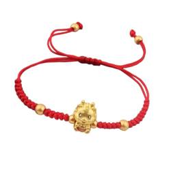 Verstellbare rote Kordel-Armbänder, chinesisches Neujahr, Drachenform, Handketten, stilvoller Schmuck für Damen und Mädchen von Shntig