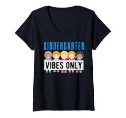 Damen Kindergartenstimmung, nur am ersten Schultag, für Kinder, Jungen und Sohn, lustig T-Shirt mit V-Ausschnitt von Shopp