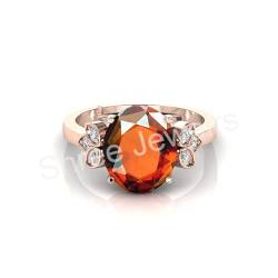 Shree Jewelrs Original zertifizierter natürlicher Granit (Gomed) Ring - 10.00 Karat / 11.25 Ratti zertifizierter handgefertigter Fingerring mit Hessonit-Ring PANCHDHATU Ring für Damen und Herren von Shree Jams