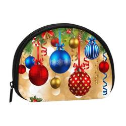 Aufbewahrungstasche mit Marmor-Muscheln, Violett, Mini-Tasche, Geldbörse, Wickeltasche für Damen, Mädchen, Kinder, weihnachtsmotiv, Einheitsgröße von Shunieg