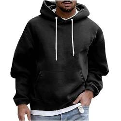 Warehouse Deals Angebote rückläufer Hoodie Herren mit Kapuze Solid Basic Kapuzenpullover Training Hoody mit Taschen Warm Kordelzug Sweatshirt Freizeit Winter Pullover Casual Langarm Arbeitspullover von Shznruwy