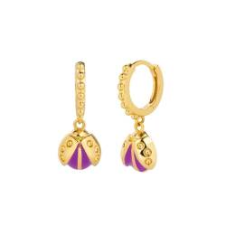 Ohrringe Ohrstecker Damen Schmuck Earringsanhänger Tropfenohrringe Für Frauen Emaille Creolen W0445-Lila von SiVaji