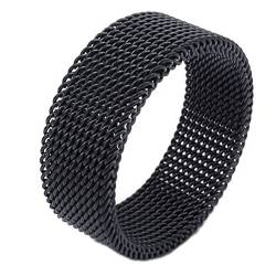 Sichuny Schmuck Herren-Ring, Damen-Ring, Edelstahl, Flexible Screen Mesh Bandringring, Schwarz - 59 von Sichuny