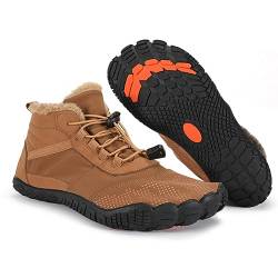 Siebkorb Barfuss Schuhe Damen Herren Winter, Barfußschuhe Damen Winter Wasserabweisend, Barfussschuhe Warm Gefüttert Winterschuhe Barfuss Traillaufschuhe Rutschfest Barfußschuhe für Damen Herren von Siebkorb