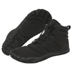 Siebkorb Barfuss Schuhe Damen Herren Winter, Barfußschuhe Damen Winter Wasserabweisend, Barfussschuhe Warm Gefüttert Winterschuhe Barfuss Traillaufschuhe Rutschfest Barfußschuhe für Damen Herren von Siebkorb