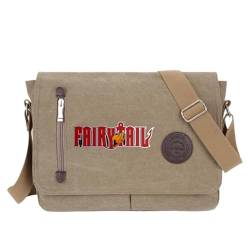 Sift Fai-ry Ta-il Anime Messenger Bag, Aktentasche Laptoptasche Wasserdichte Canvas, Laptoptasche Unitasche Bürotasche Moderne Aktentasche, Vintage Daypack(Khaki 12) von Sift