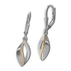 SilberDream Damen Ohrhänger Ohrringe Blatt aus 925 Sterling Silber gold SDO4386T Silber Ohrhänger von SilberDream