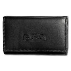 Money Maker Damen Kellnerbörse Geldbörse schwarz Leder 13.5x4x10cm OPJ702S Leder Kellnerbörse von SilberDream