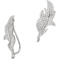 SilberDream Paar Ohrklemmen SilberDream weiß Ear Cuff Blatt Ohrringe (Ohrklemme), Damen Ohrklemme Ear Cuff Blatt 925 Sterling Silber, weiß von SilberDream