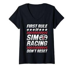 Damen Rennsimulation - Rennspiel Racer Sim Racing T-Shirt mit V-Ausschnitt von Sim Racing Geschenke & Ideen