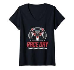 Damen Sim Racer Rennsimulation Rennspiel - Sim Racing T-Shirt mit V-Ausschnitt von Sim Racing Geschenke & Ideen