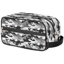 SinSenMa Make-up-Tasche für Damen, schwarz, Camouflage, Reise-Kosmetiktasche, wasserdichte Kulturbeutel, personalisierbar, Kosmetiktasche, Geldbörse, Organizer, für Fellpflege, Sport, Fitnessstudio, von SinSenMa