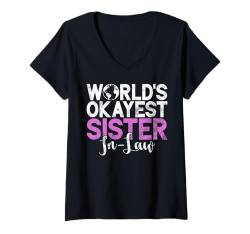 Damen Die beste Schwägerin der Welt T-Shirt mit V-Ausschnitt von Sister in Law Gifts