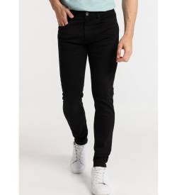 Six Valves für Herren. 500141349 Super Skinny Jeans - Mittlere Taille Ultra schwarz (30), Lässig, Baumwolle, Denim von Six Valves