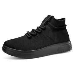 Sixfox Herren-Sneaker, Damen-LaufschuheStraßenlaufschuhe für Jungen, Laufschuhe, Sportschuhe, Yoga-Schuhe 282Schwarz EU39 von Sixfox