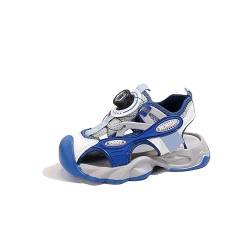 Sixfox Sneakers mit drehknöpfen，Jungen Sportschuhe，mädchen Sportschuhe，Laufschuhe für Kinder，Kinder-Sneaker ohne schnürsenkel 789Blau EU27 von Sixfox