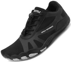 Sixspace Barfußschuhe Herren Damen Fitnessschuhe Sport Traillaufschuhe Minimalistische BarfussSchuhe Atmungsaktive Kletterschuhe rutschfeste Badeschuhe(Schwarz,36 EU) von Sixspace