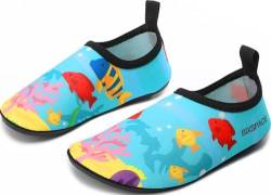 Wasserschuhe Badeschuhe Kinder Schnell Trocknend Schwimmschuhe rutschfeste Aquaschuhe Leicht Strandschuhe für Jungen Mädchen Surfschuhe Kleinkind Baby Barfußschuhe Beach Pool (Blau, 30 EU) von Sixspace