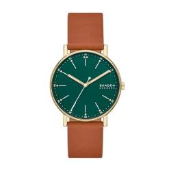 Skagen Herren Analog Quarz Uhr mit Leder Armband SKW6927 von Skagen