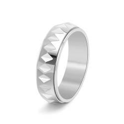 Ringe Männer Titan, Ring Herren Silber Dreiecksform Drehbar Ringe für Herren Männer Größe 60 (19.1) von Skcess