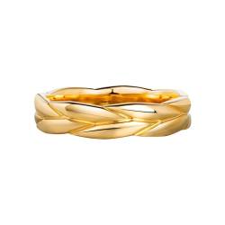 Skcess 18 Karat Gelbgold Ring Damen, Promise Ring Weizen Ring Damen Größe 62 (19.7) von Skcess