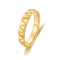 Skcess 18 Karat Gelbgold Ring Damen, Wedding Ring Geometrisch Ring Damen Größe 57 (18.1) von Skcess