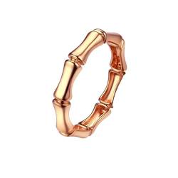 Skcess 9 Karat Roségold Engagement Ring, Damenring Bambusgelenk Ringe Frauen Größe 60 (19.1) von Skcess