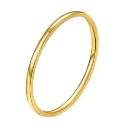 Skcess Verlobungsringe Gold, Eheringe Edelstahl Dünnes Poliertes Band Ring 57 (18.1) von Skcess